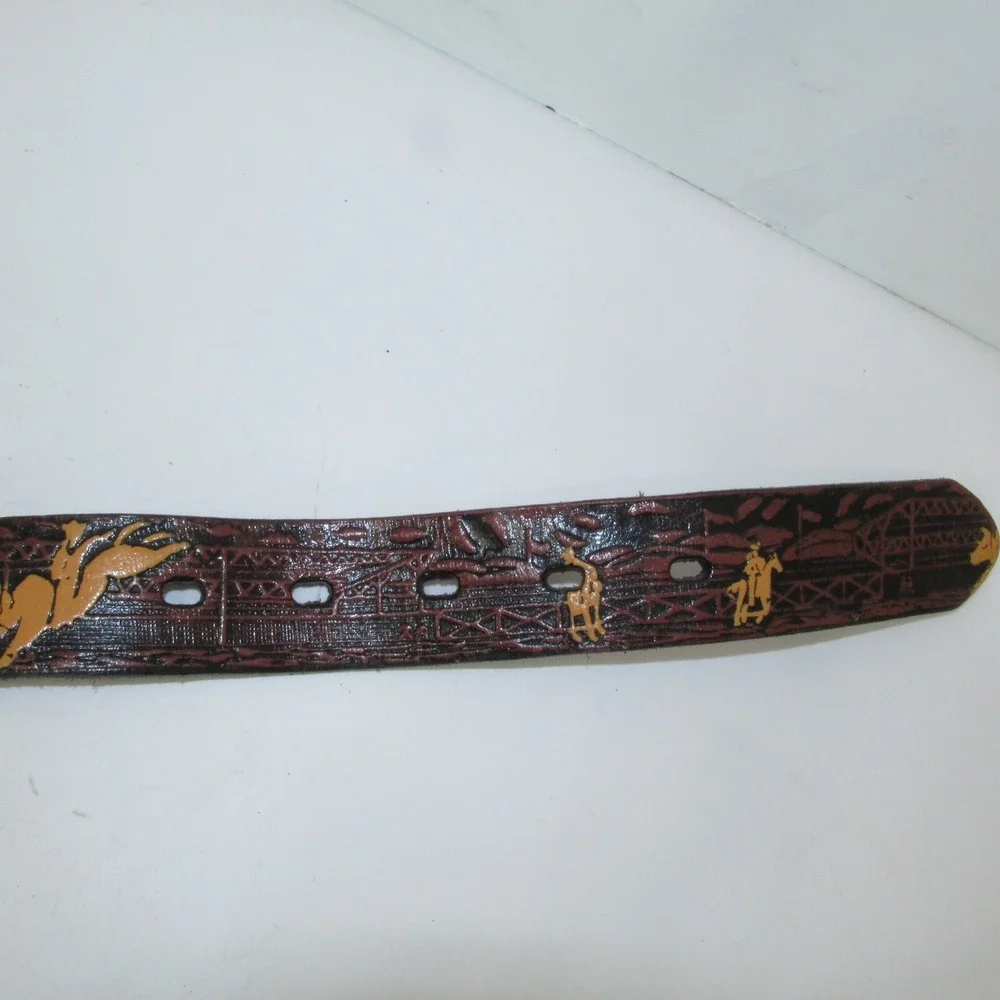 Nocona Genu Leather Belt and Bullrider Buckle Boys 24 Inches Bull Riders Cowboys